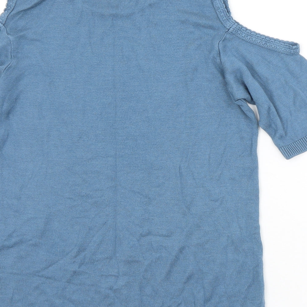Dorothy Perkins Womens Blue Crew Neck Acrylic Vest Jumper Size 10