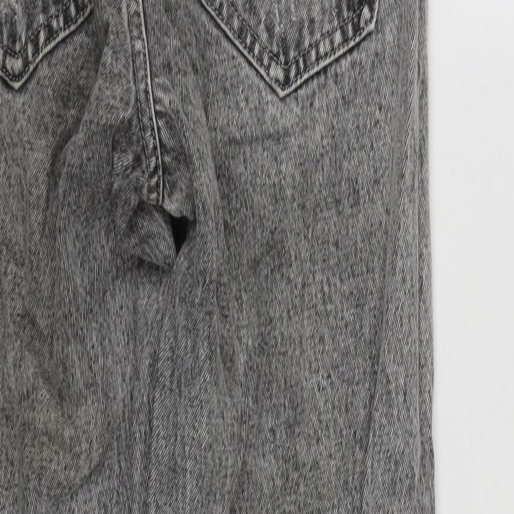 Hello Miss Paris Womens Grey Cotton Straight Jeans Size 6 L27 in Regular Zip