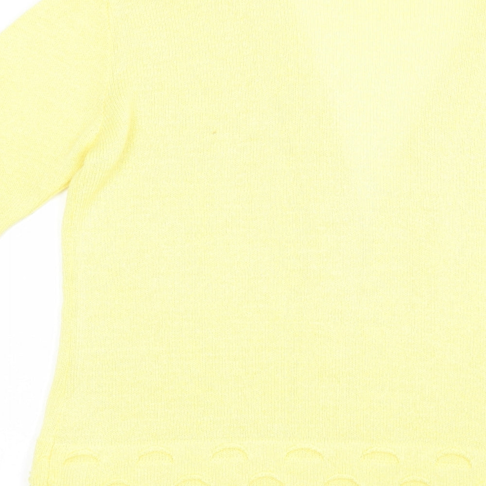 Gerard Womens Yellow V-Neck Acrylic Cardigan Jumper Size M