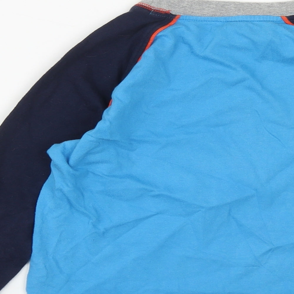 Dunnes Stores Boys Blue Cotton Basic Casual Size 6-7 Years Round Neck - Dog Print