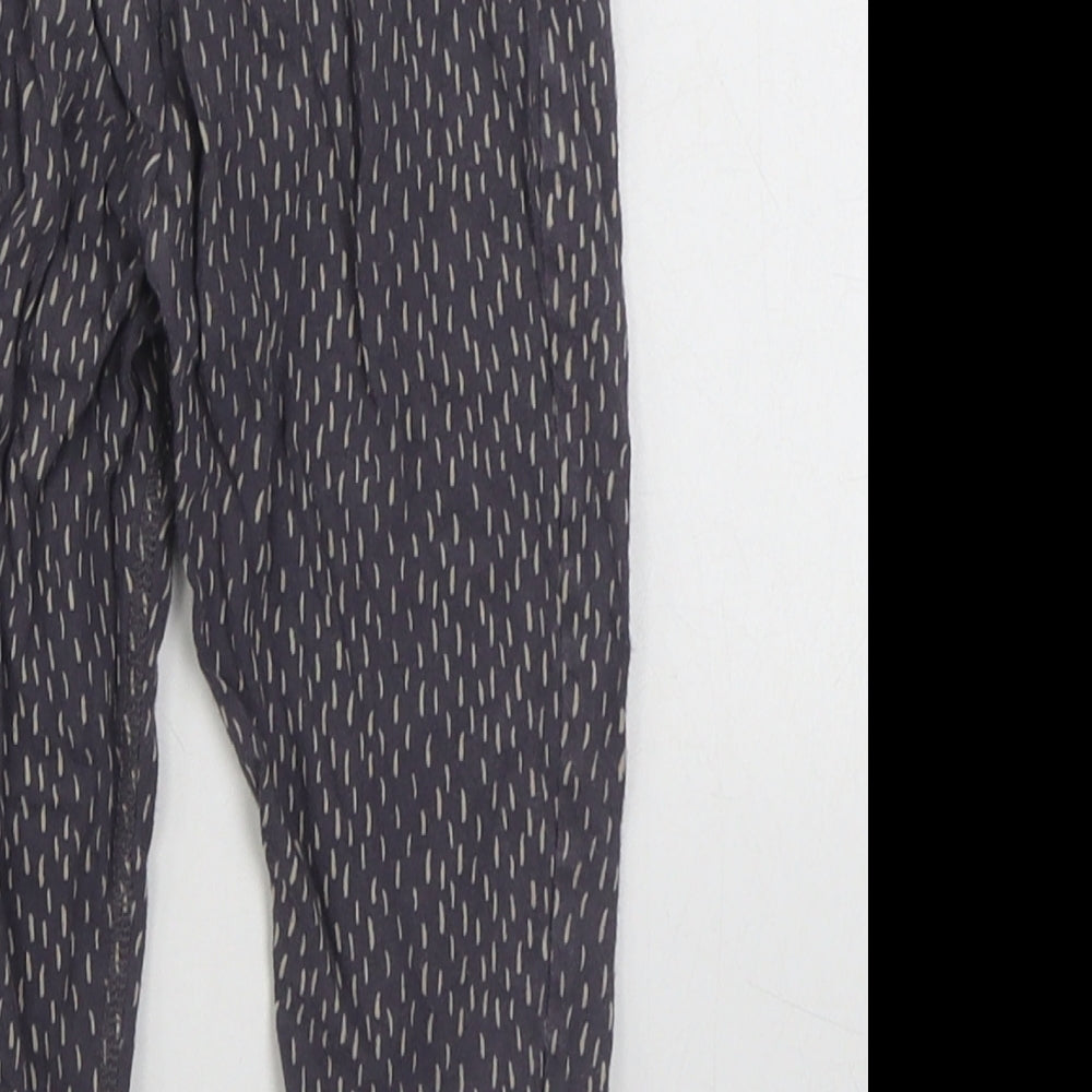 La Redoute Girls Grey Geometric Cotton Jogger Trousers Size 24 Months
