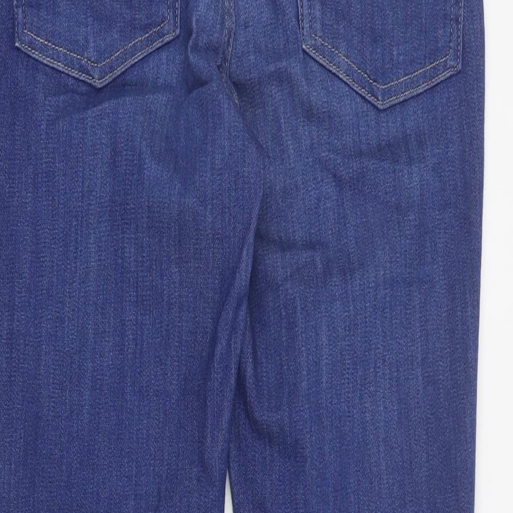 Marks and Spencer Womens Blue Cotton Skinny Jeans Size 10 L30 in Regular Zip