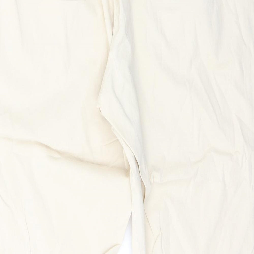Dunnes Stores Womens Beige Cotton Trousers Size L L26.5 in Regular