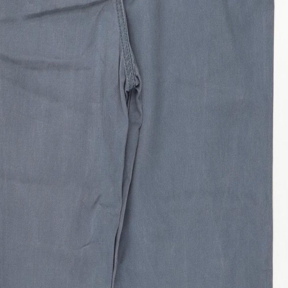 Fat Face Mens Blue Cotton Chino Trousers Size 32 in L31 in Regular Zip