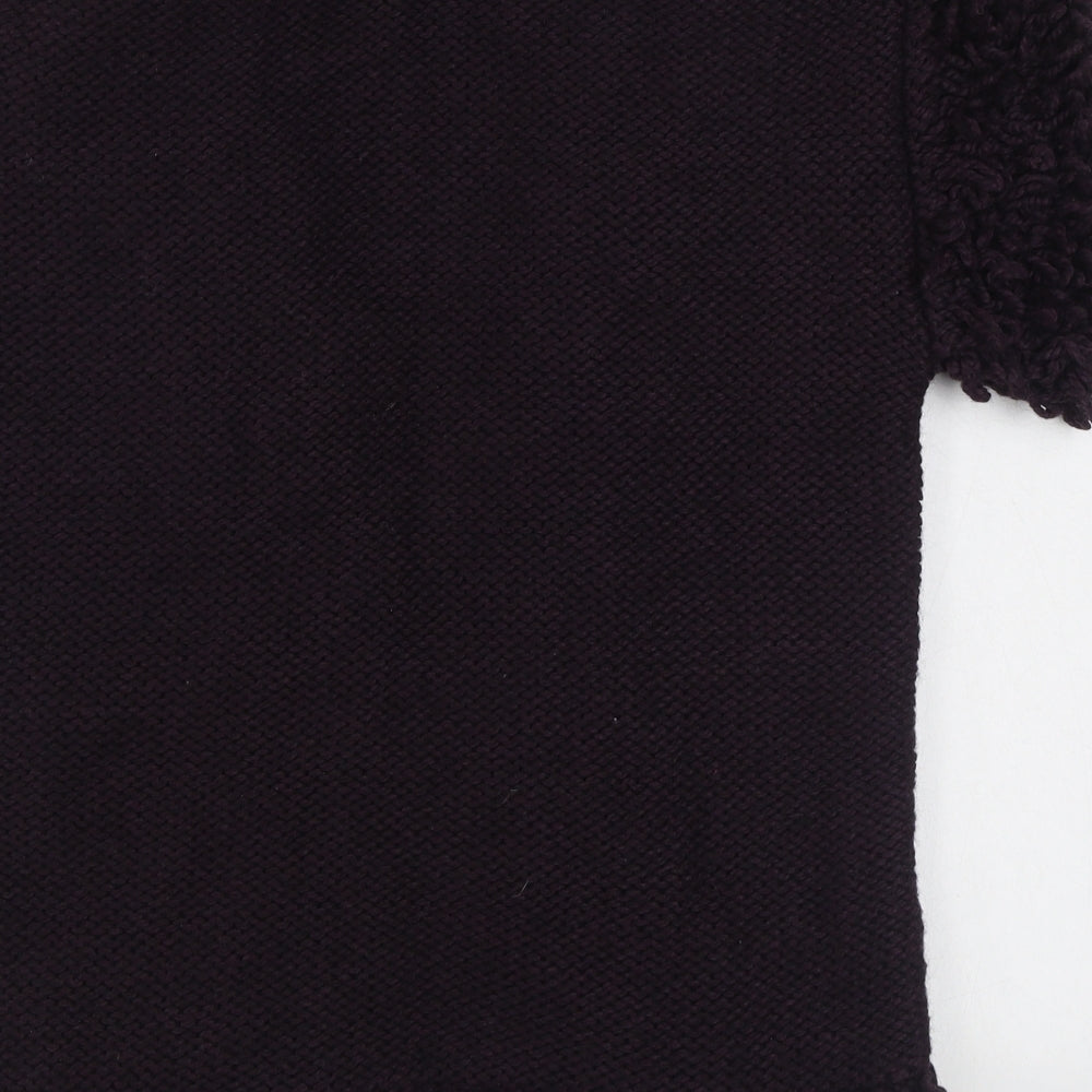 Marks and Spencer Womens Purple V-Neck Acrylic Cardigan Jumper Size S