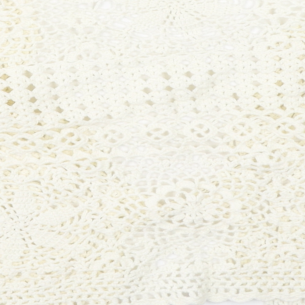 Cc Womens Beige Round Neck Cotton Cardigan Jumper Size M