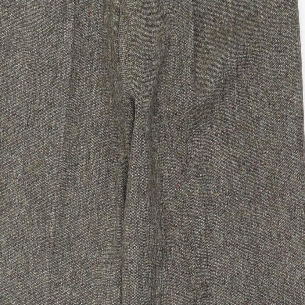 Preworn Womens Brown Acrylic Trousers Size 30 in L31 in Regular Hook & Eye