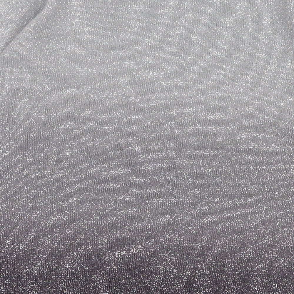 Vert Monde Womens Silver Crew Neck Acrylic Pullover Jumper Size M