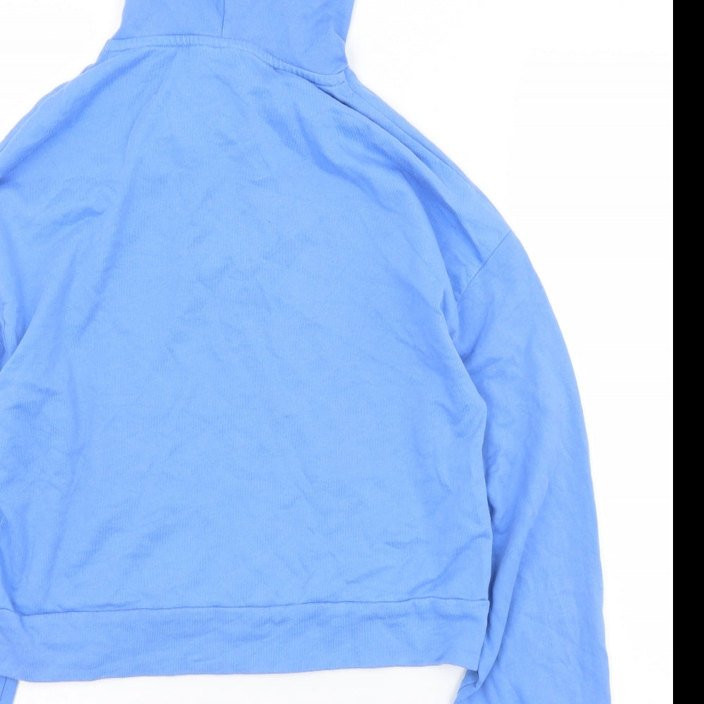 ASOS Womens Blue Cotton Pullover Hoodie Size 6 - Cropped