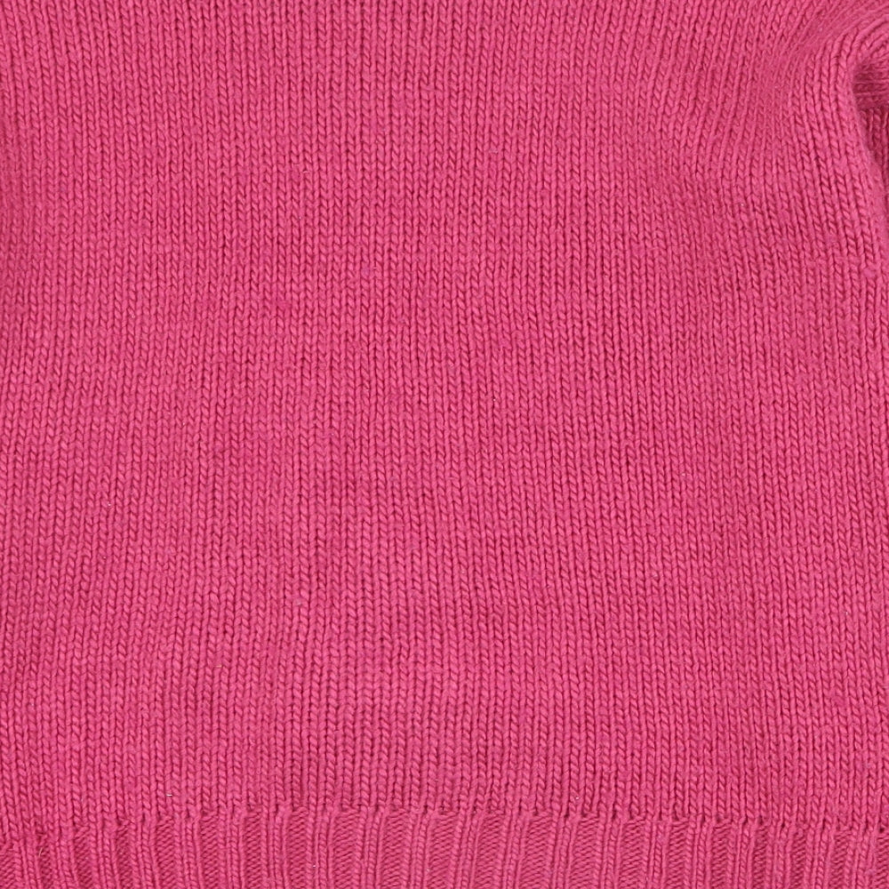 Indigo Womens Pink Round Neck Acrylic Pullover Jumper Size 12