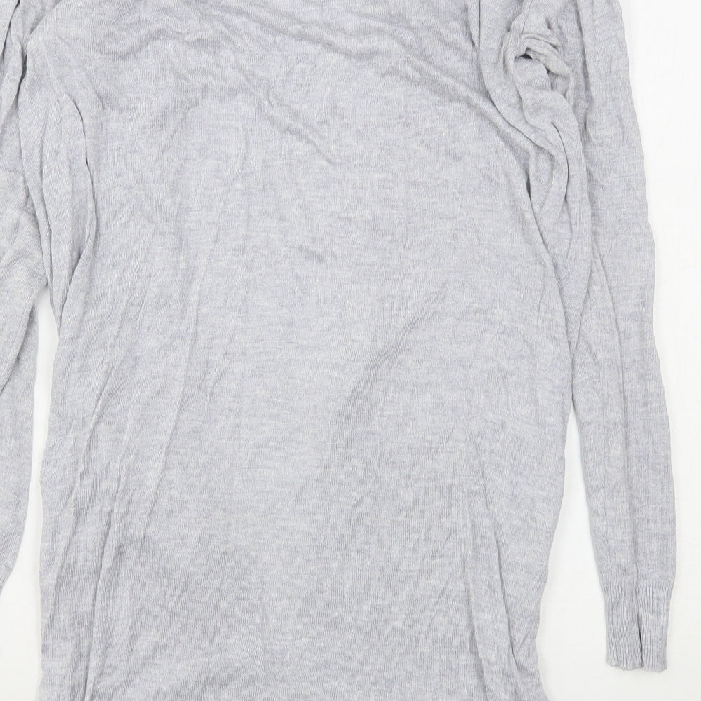 Noisy Mat Womens Grey V-Neck Viscose Cardigan Jumper Size S