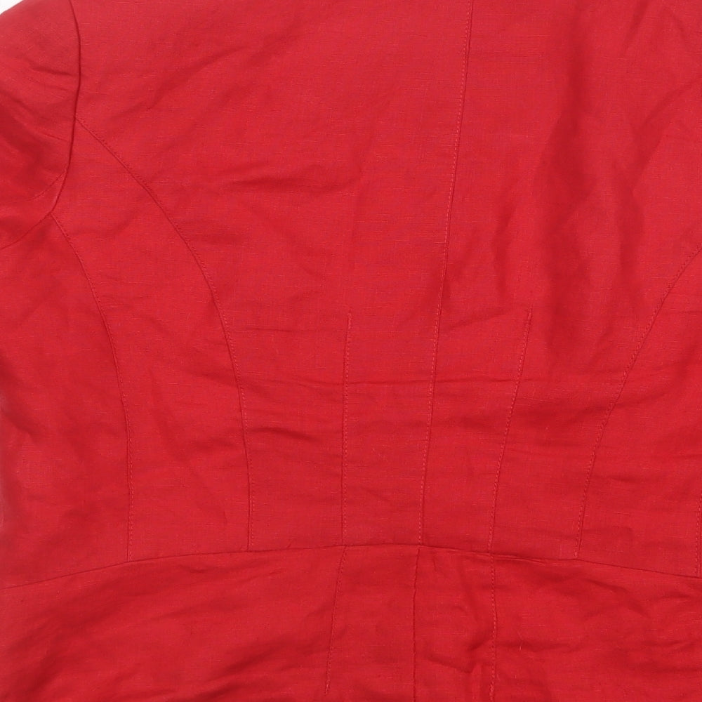 Per Una Womens Red Jacket Blazer Size 10 Button
