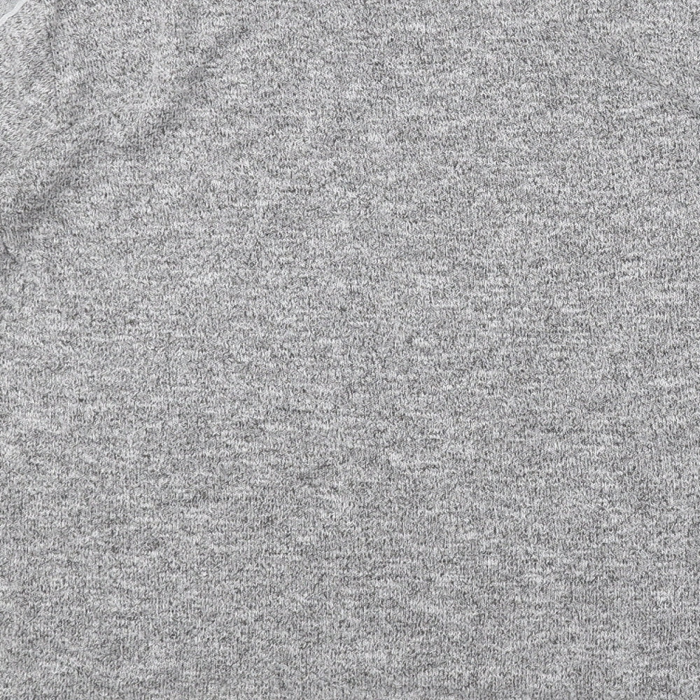 Dorothy Perkins Womens Grey Polyester Basic T-Shirt Size 10 Round Neck - Lace sleeve