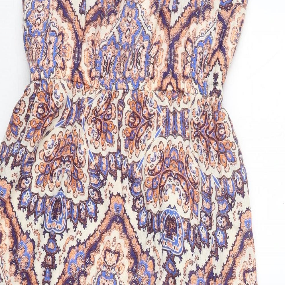 New Look Womens Multicoloured Paisley Polyester Skater Dress Size 8 Sweetheart