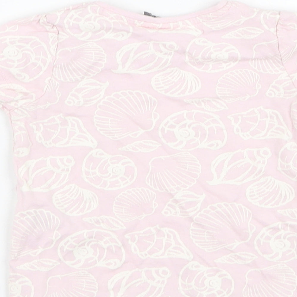 So Cute Girls Pink Cotton Basic T-Shirt Size 24 Months Round Neck Pullover - Sea Shell