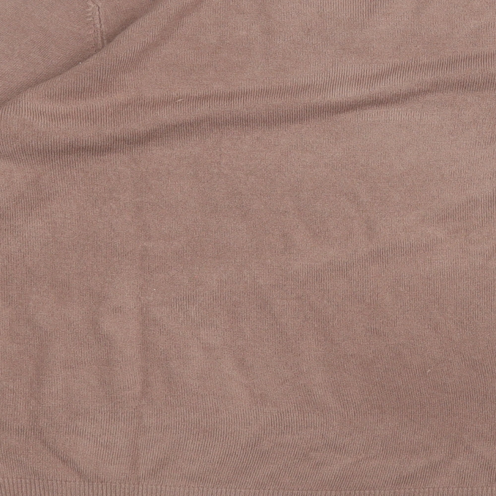 Primark Womens Brown V-Neck Acrylic Pullover Jumper Size S