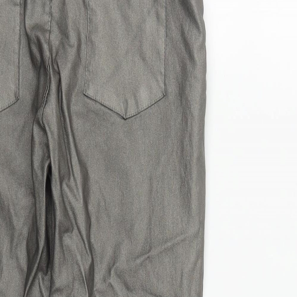 Preworn Womens Silver Viscose Sweatpants Trousers Size 28 in L26 in Regular Drawstring