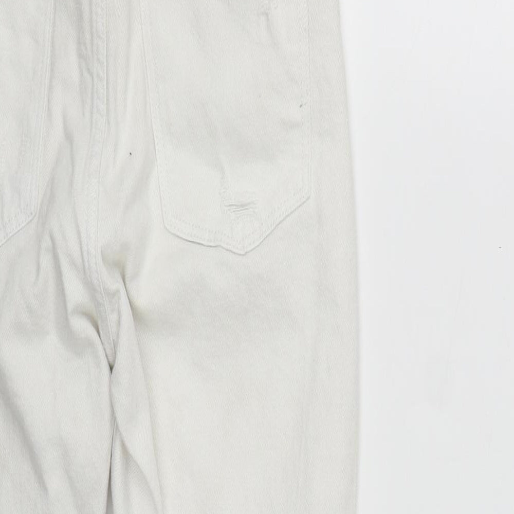 Demin&Co Womens White Cotton Straight Jeans Size 4 L25 in Regular Zip