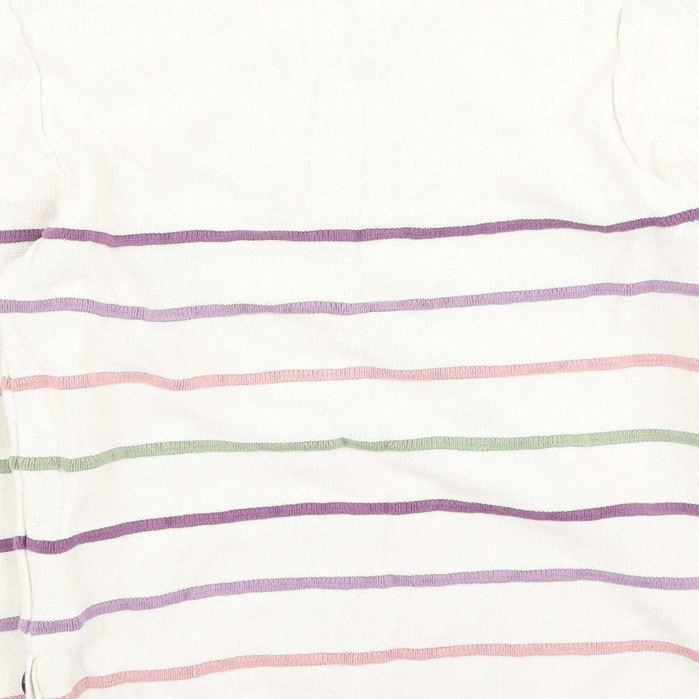 isle Womens Multicoloured Round Neck Striped Cotton Pullover Jumper Size S