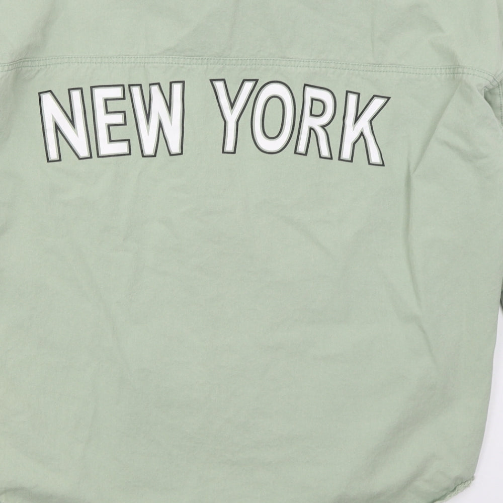 Missguided Womens Green Jacket Size 6 Button - New York