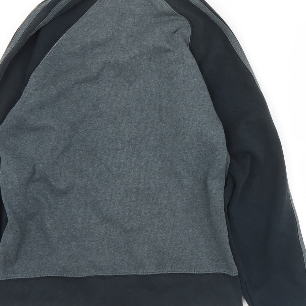 George Mens Grey Cotton Full Zip Sweatshirt Size S