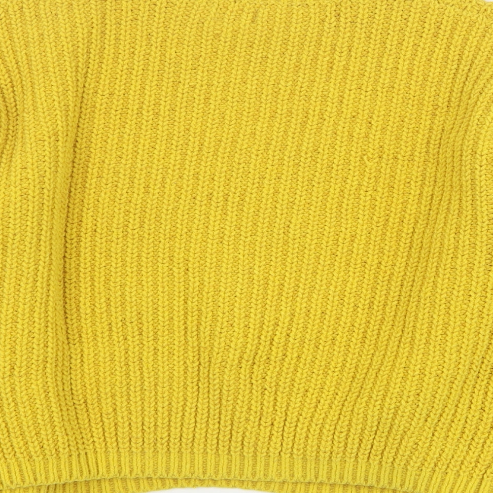 F&F Girls Yellow Round Neck Polyester Pullover Jumper Size 10-11 Years Pullover