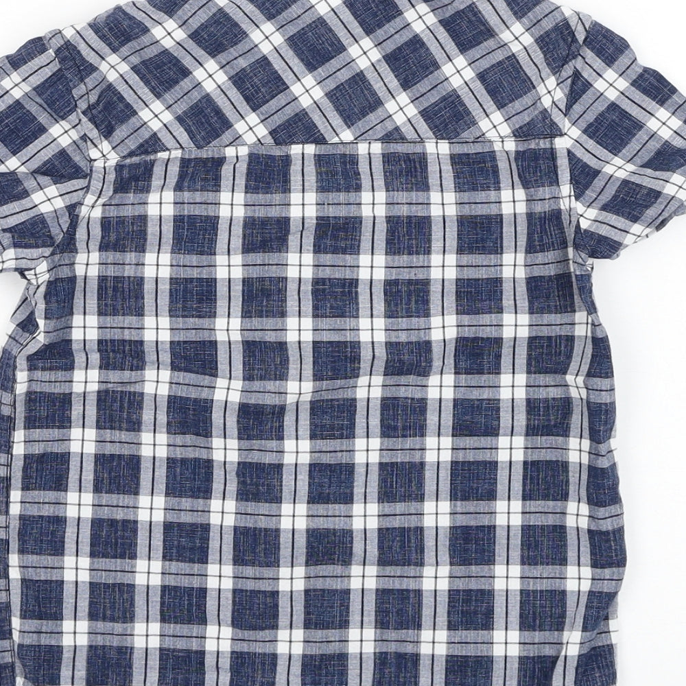 TU Boys Blue Check Cotton Basic Button-Up Size 5 Years Collared Button