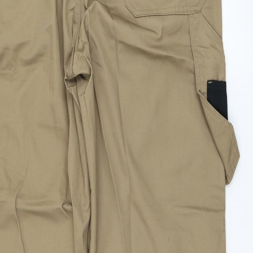 Parkside Mens Brown Polyester Carpenter Trousers Size 38 in L32 in Regular Zip