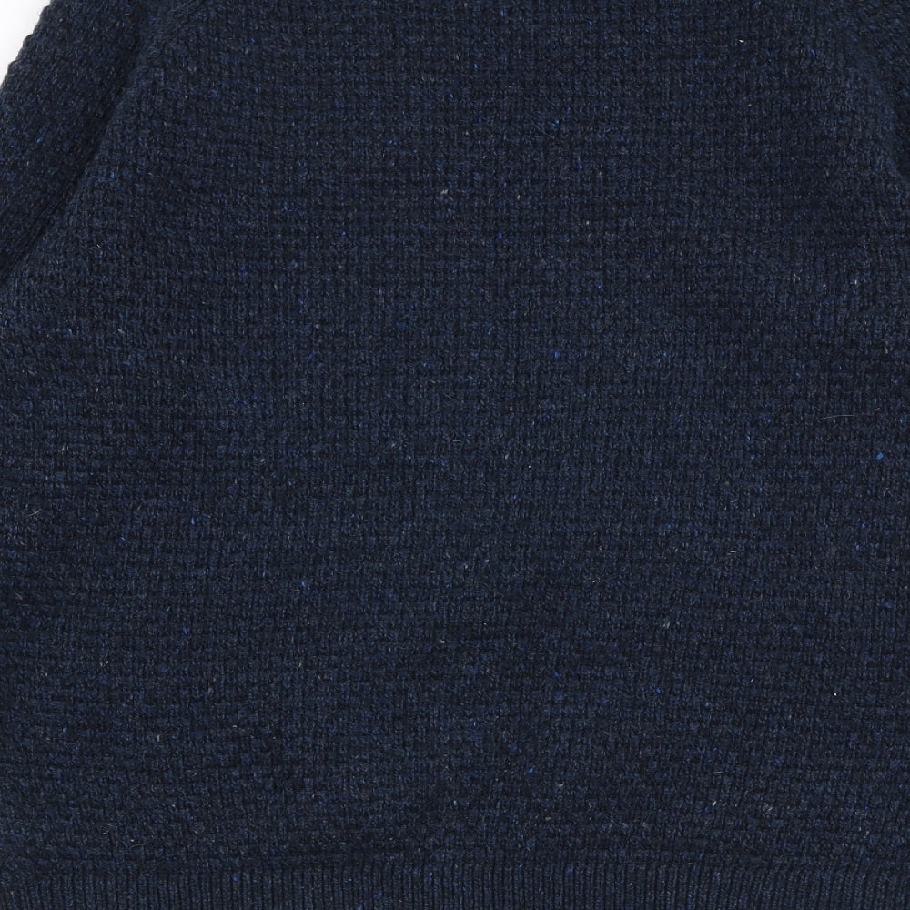Next Mens Blue Round Neck Acrylic Pullover Jumper Size M