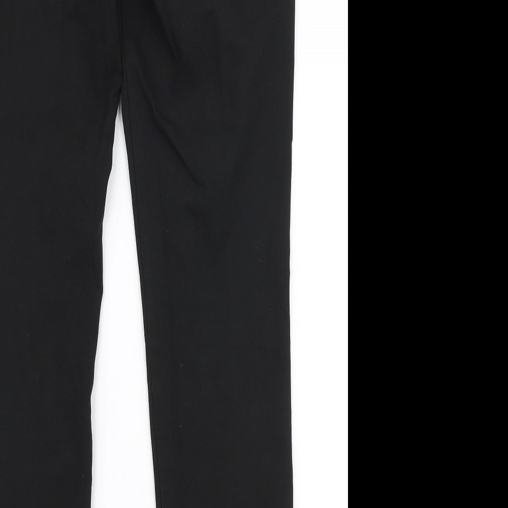 Marks and Spencer Womens Black Polyester Trousers Size 30 in L29 in Slim Zip