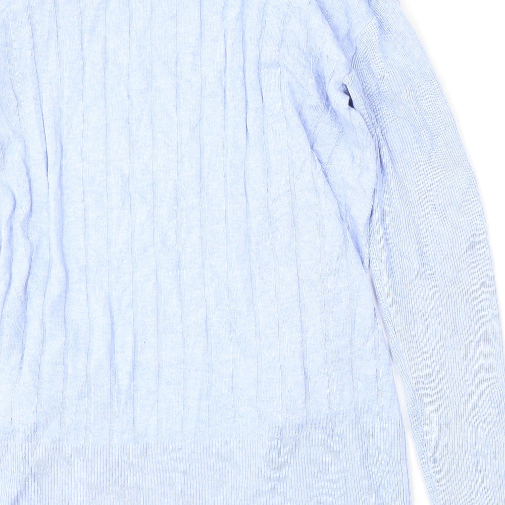 Marks and Spencer Womens Blue V-Neck Viscose Cardigan Jumper Size XS