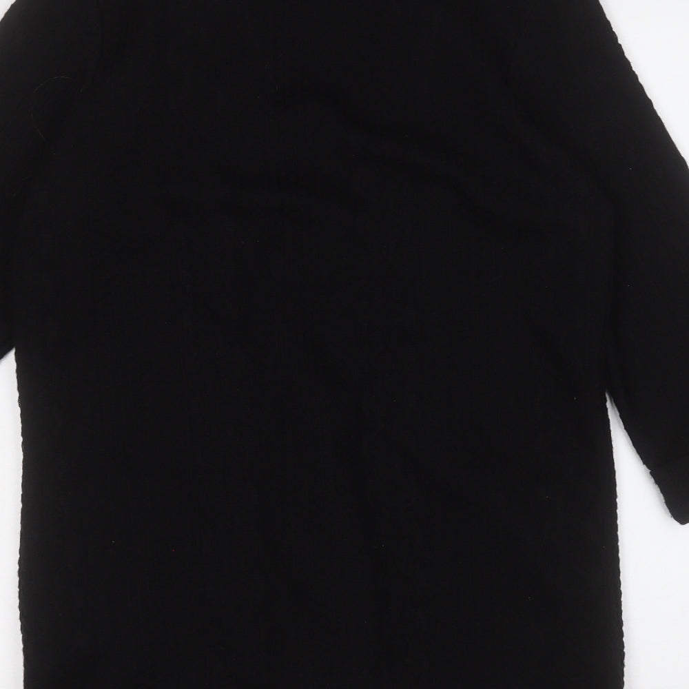 River Island Womens Black V-Neck Acrylic Cardigan Jumper Size 12