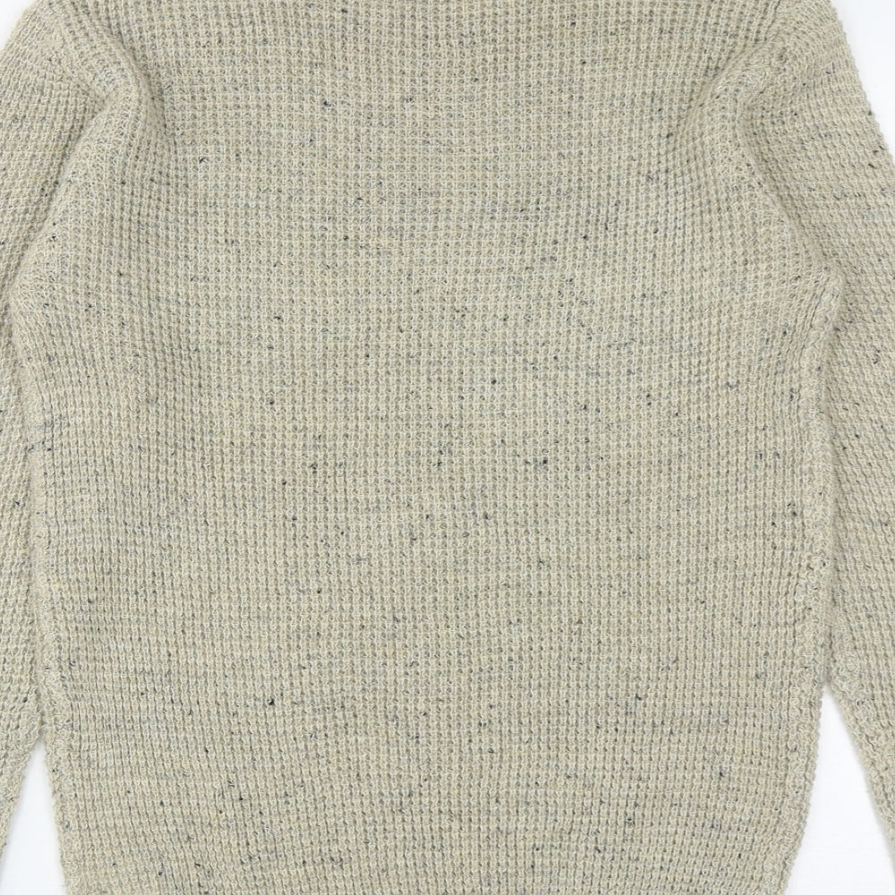 Cedar Wood State Mens Beige Round Neck Acrylic Pullover Jumper Size XS