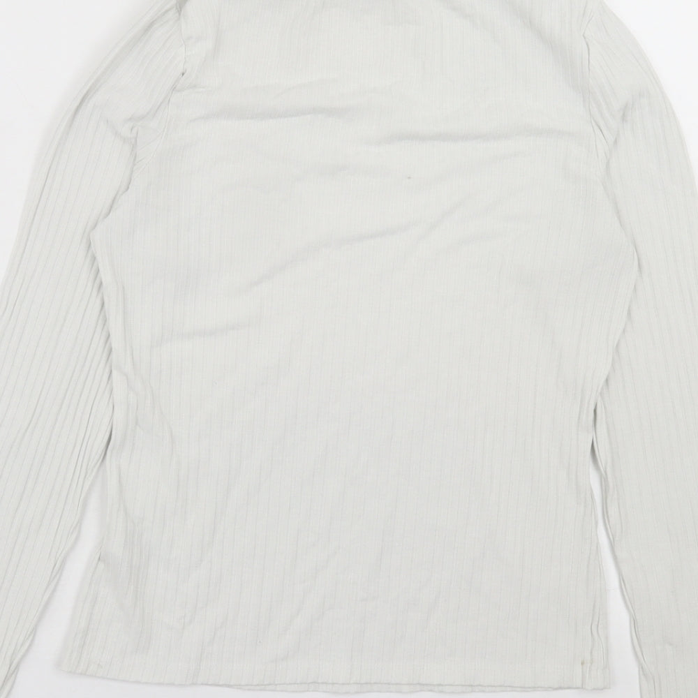 New Look Womens White Roll Neck Polyester Pullover Jumper Size 14