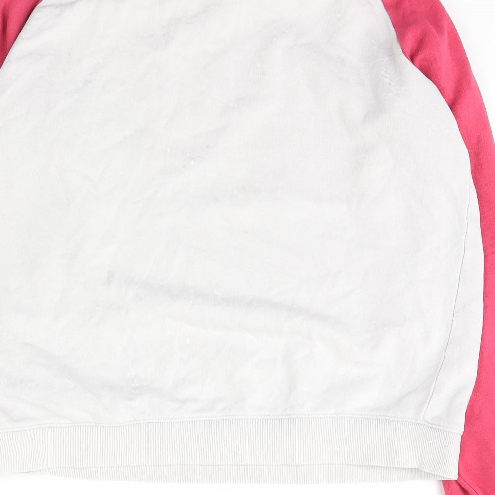 Marks and Spencer Girls Ivory Crew Neck Cotton Pullover Jumper Size 13-14 Years Pullover - happy