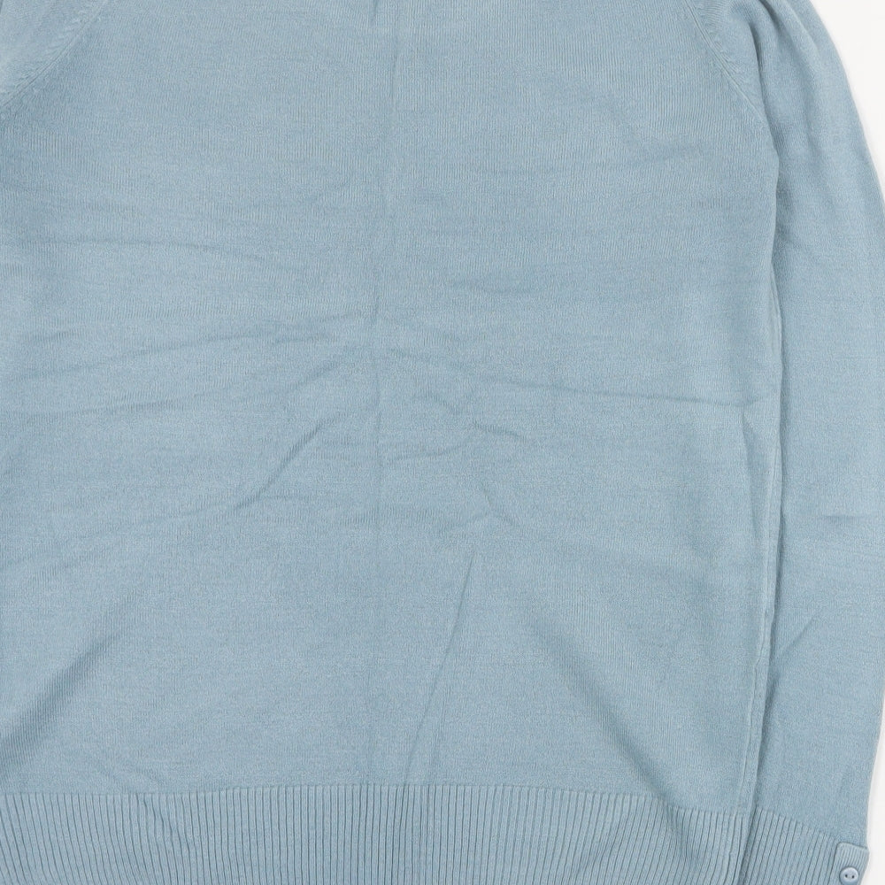 Marks and Spencer Womens Blue Round Neck Acrylic Pullover Jumper Size 12