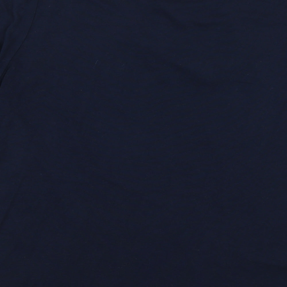 Marks and Spencer Womens Blue Viscose Jersey T-Shirt Size 14 Round Neck