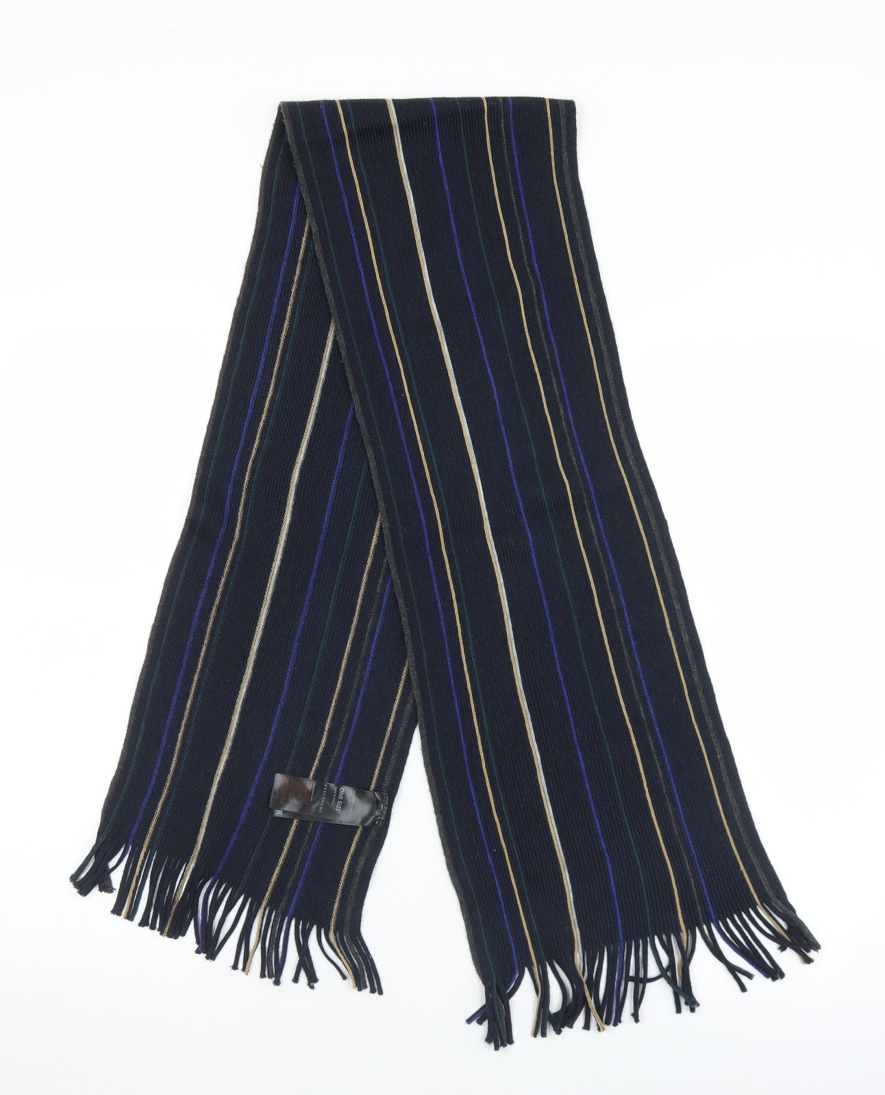 Debenhams Mens Black Striped Acrylic Scarf One Size