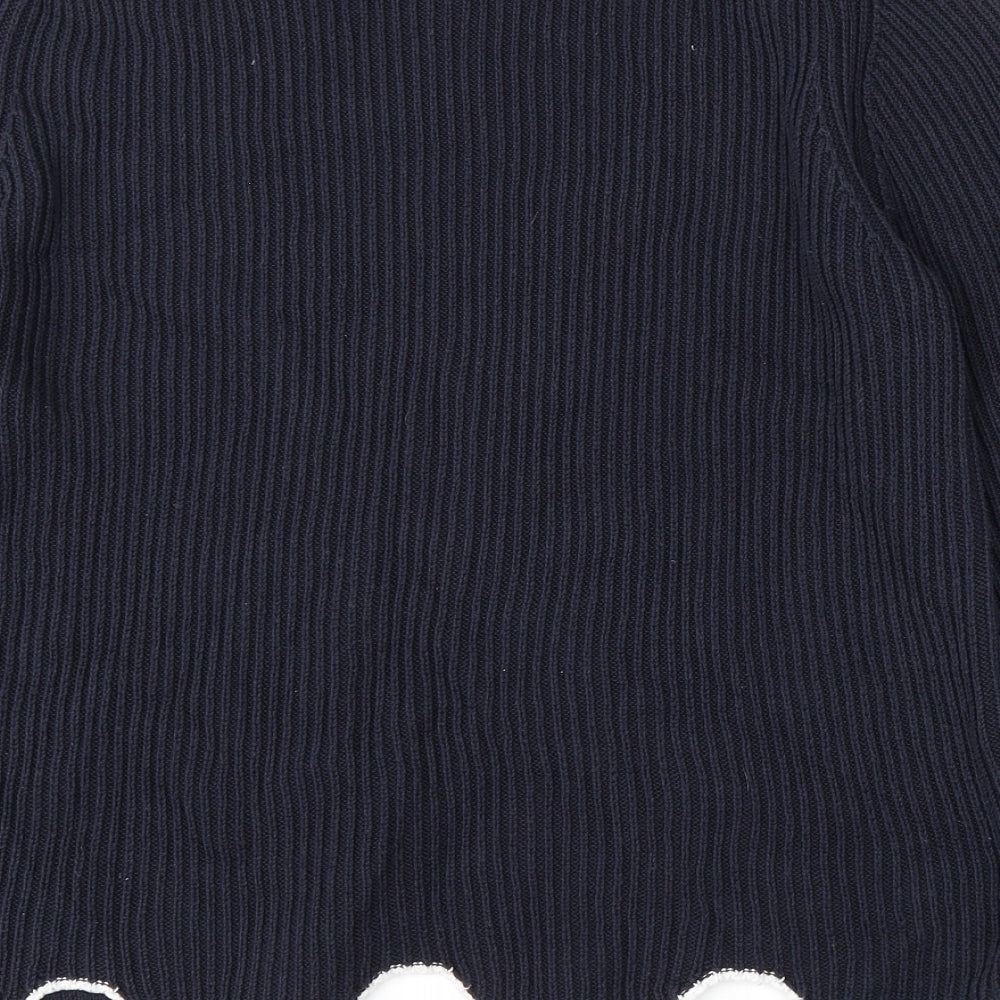 Marks and Spencer Womens Blue Round Neck Cotton Pullover Jumper Size 18