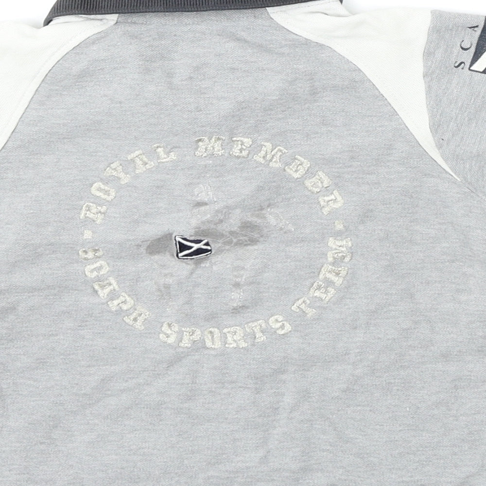 Scapa Sports Boys Grey Cotton Basic Polo Size 2 Years Collared Button