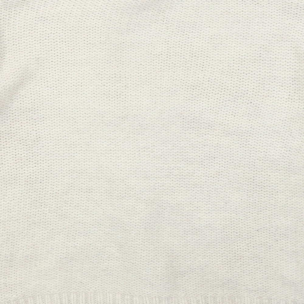 Marks and Spencer Womens Beige Mock Neck Acrylic Pullover Jumper Size L