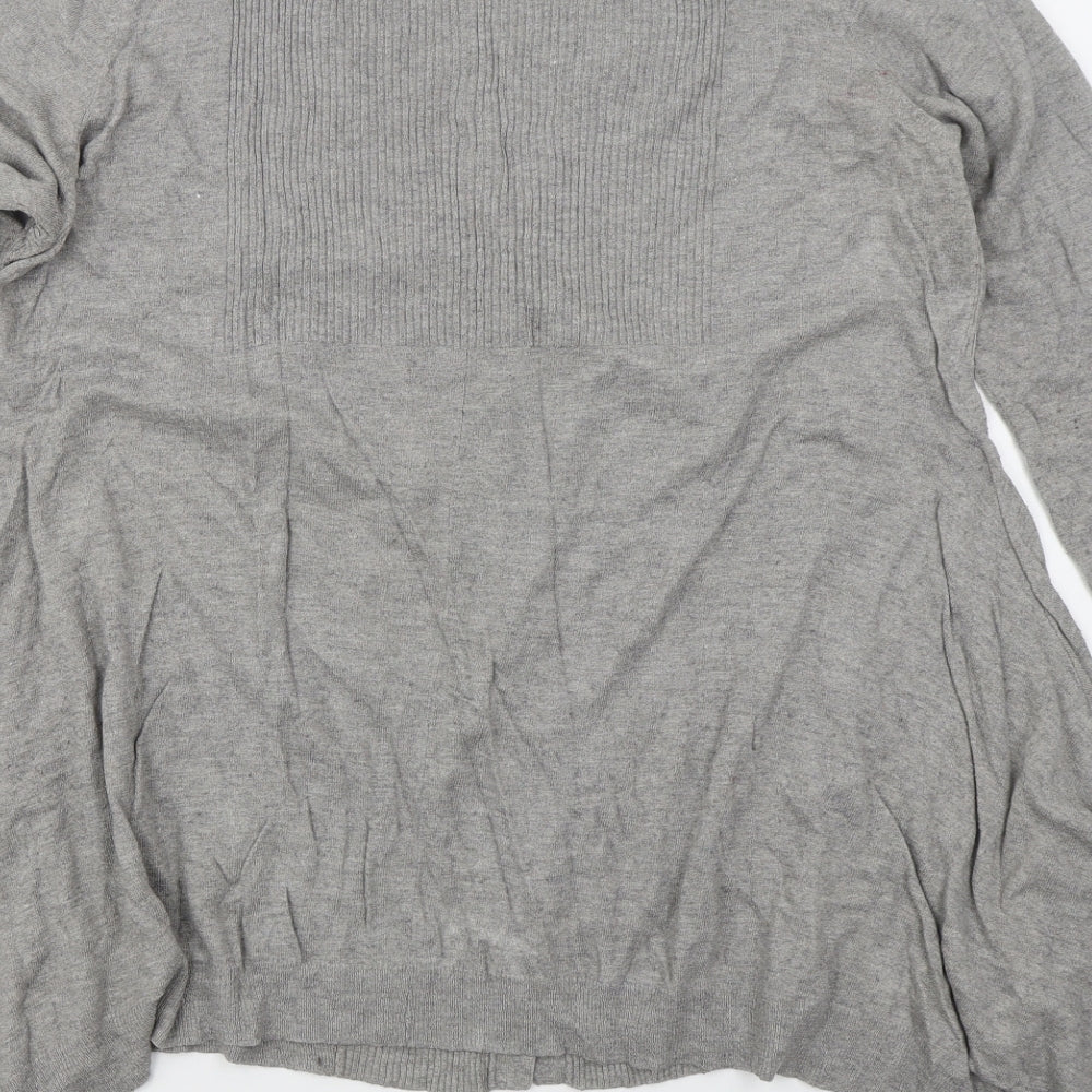 Marks and Spencer Womens Grey V-Neck Viscose Cardigan Jumper Size 20