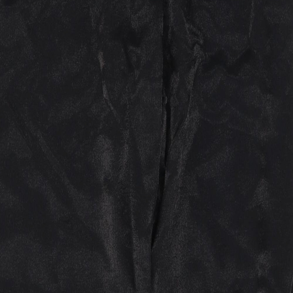 Preworn Womens Black Viscose Trousers Size 14 L31 in Regular Button