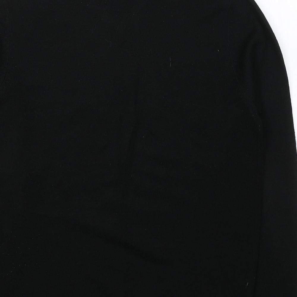 New Look Mens Black V-Neck Acrylic Pullover Jumper Size S