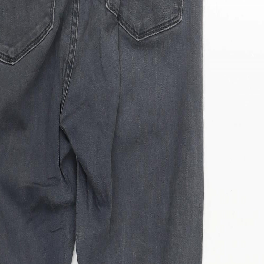 Denim & Co. Womens Grey Cotton Skinny Jeans Size 14 L27 in Regular Zip