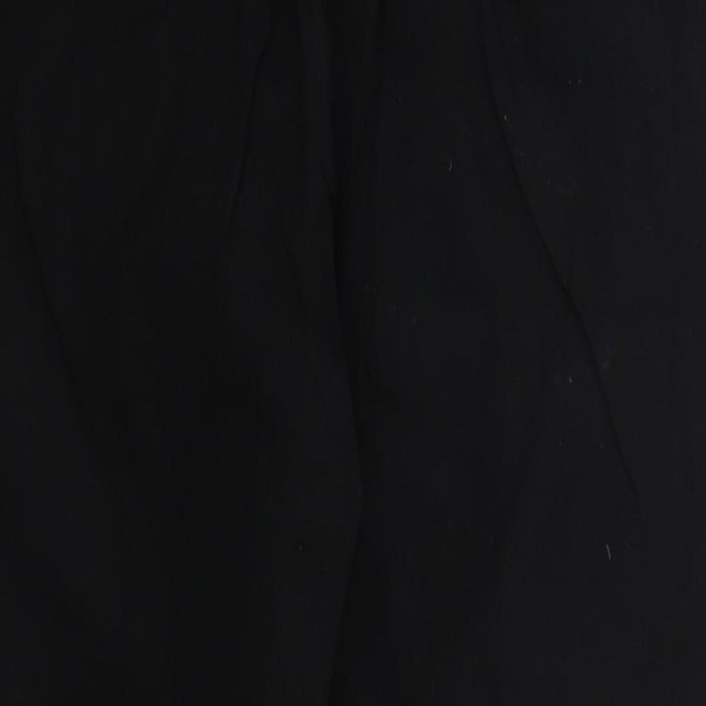 Marks and Spencer Womens Black Viscose Trousers Size 12 L24 in Regular Hook & Eye