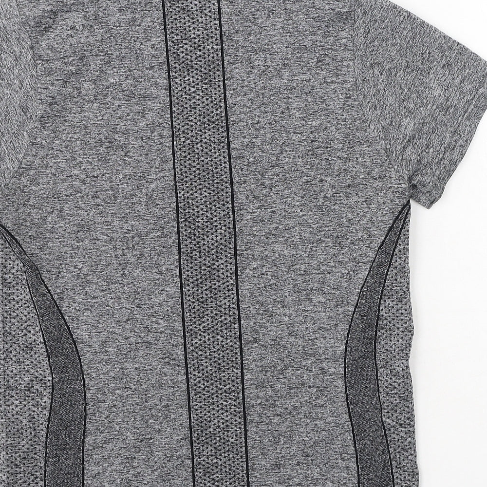 Dunnes Stores Womens Grey Polyester Basic T-Shirt Size S Round Neck