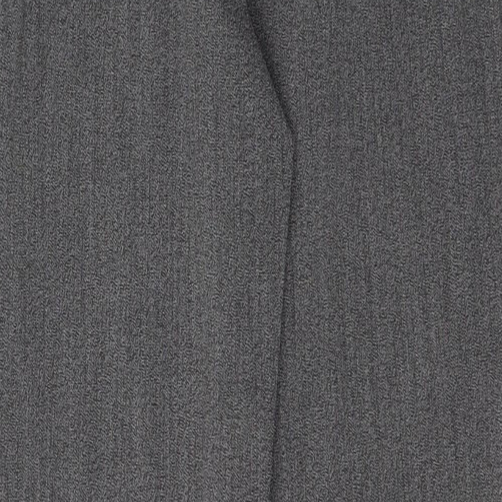 Preworn Womens Grey Polyester Trousers Size 8 L30 in Regular Zip