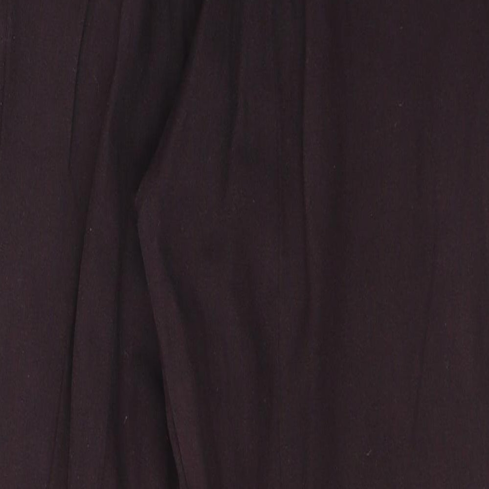 Marks and Spencer Womens Purple Polyester Trousers Size 12 L27 in Regular Button