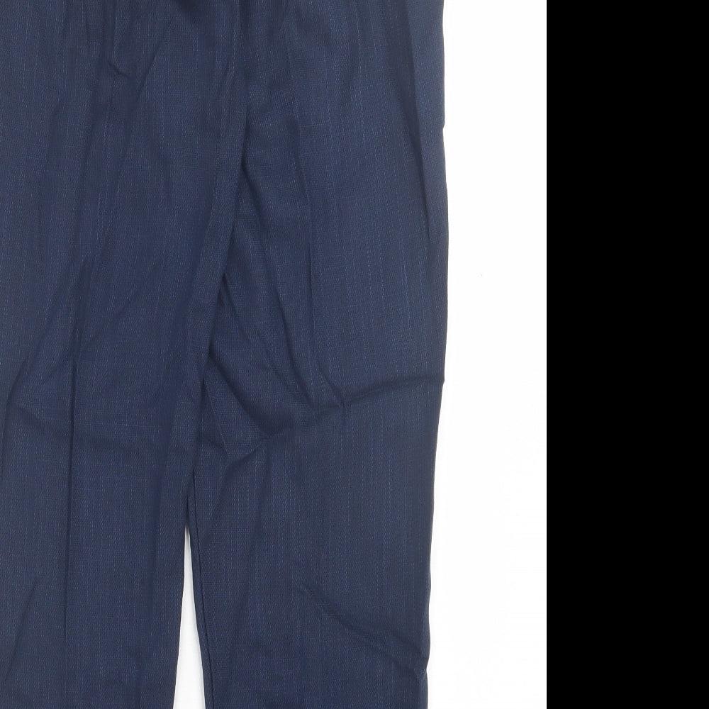 ASOS Womens Blue Viscose Trousers Size 10 L28 in Regular Button